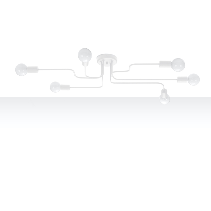 Bevestigde hanglamp VECTOR 6xE27/15W/230V wit