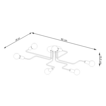 Bevestigde hanglamp VECTOR 6xE27/15W/230V wit