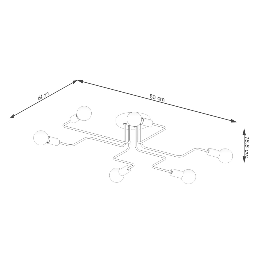 Bevestigde hanglamp VECTOR 6xE27/15W/230V wit