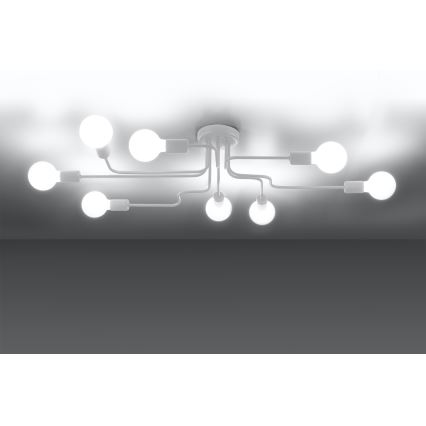 Bevestigde hanglamp VECTOR 8xE27/15W/230V wit