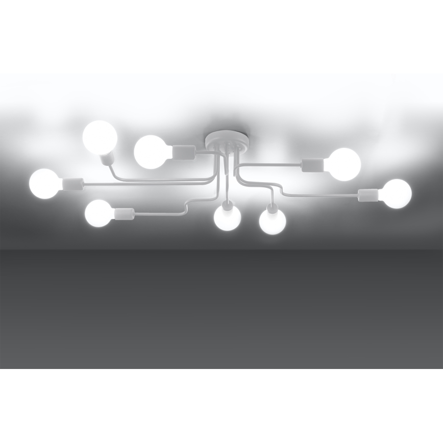Bevestigde hanglamp VECTOR 8xE27/15W/230V wit