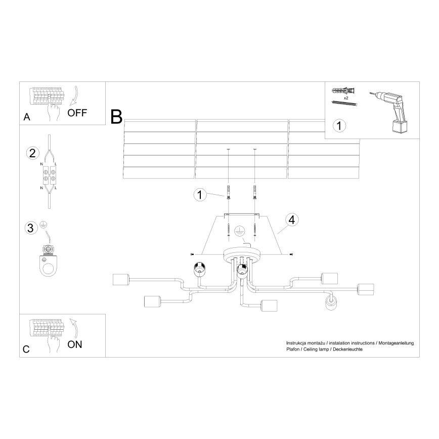 Bevestigde hanglamp VECTOR 8xE27/15W/230V wit