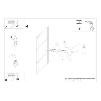Wandlamp VECTOR 1xE27/15W/230V zwart