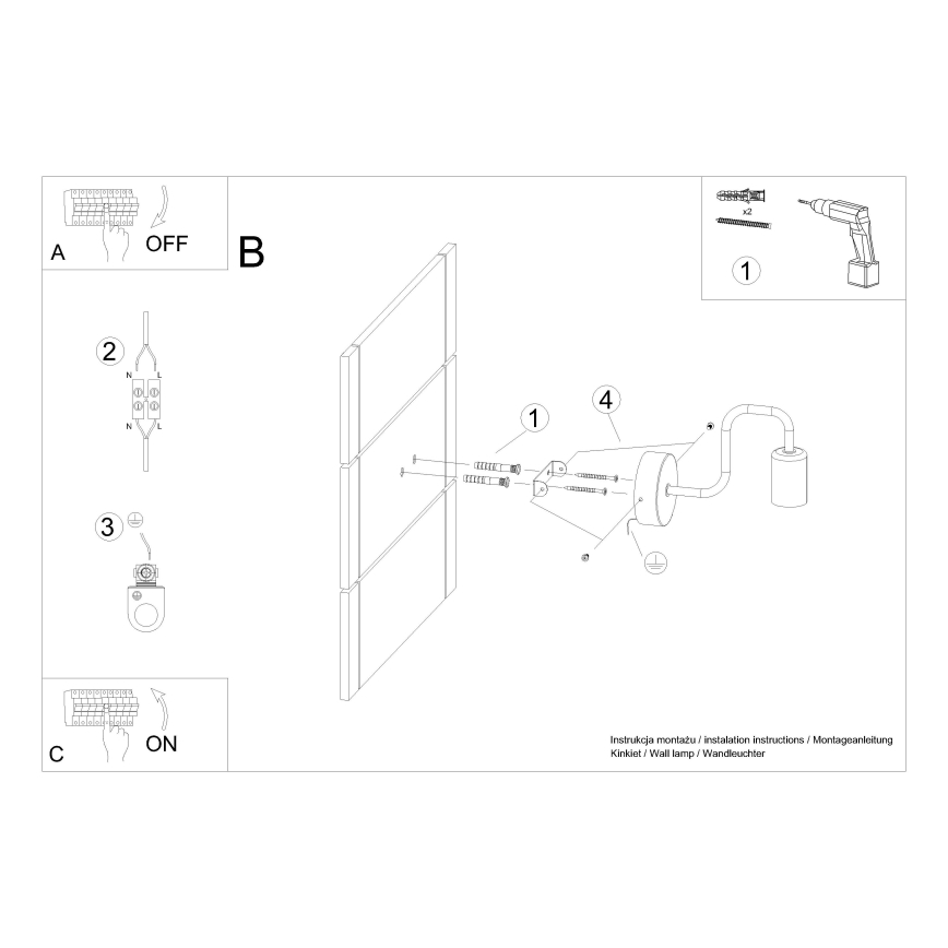 Wandlamp VECTOR 1xE27/15W/230V zwart