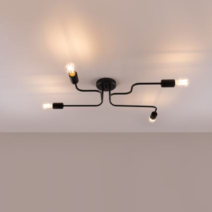 Bevestigde hanglamp VECTOR 4xE27/15W/230V zwart