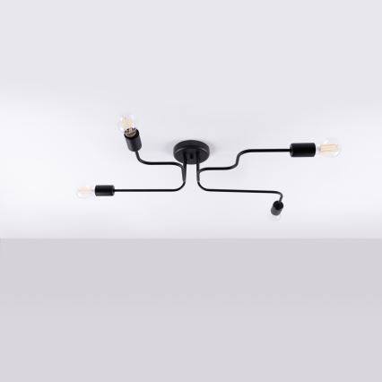 Bevestigde hanglamp VECTOR 4xE27/15W/230V zwart