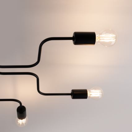 Bevestigde hanglamp VECTOR 6xE27/15W/230V zwart
