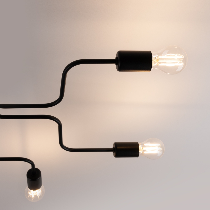 Bevestigde hanglamp VECTOR 6xE27/15W/230V zwart