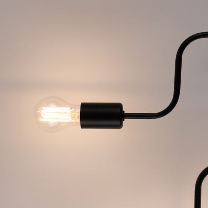 Bevestigde hanglamp VECTOR 6xE27/15W/230V zwart