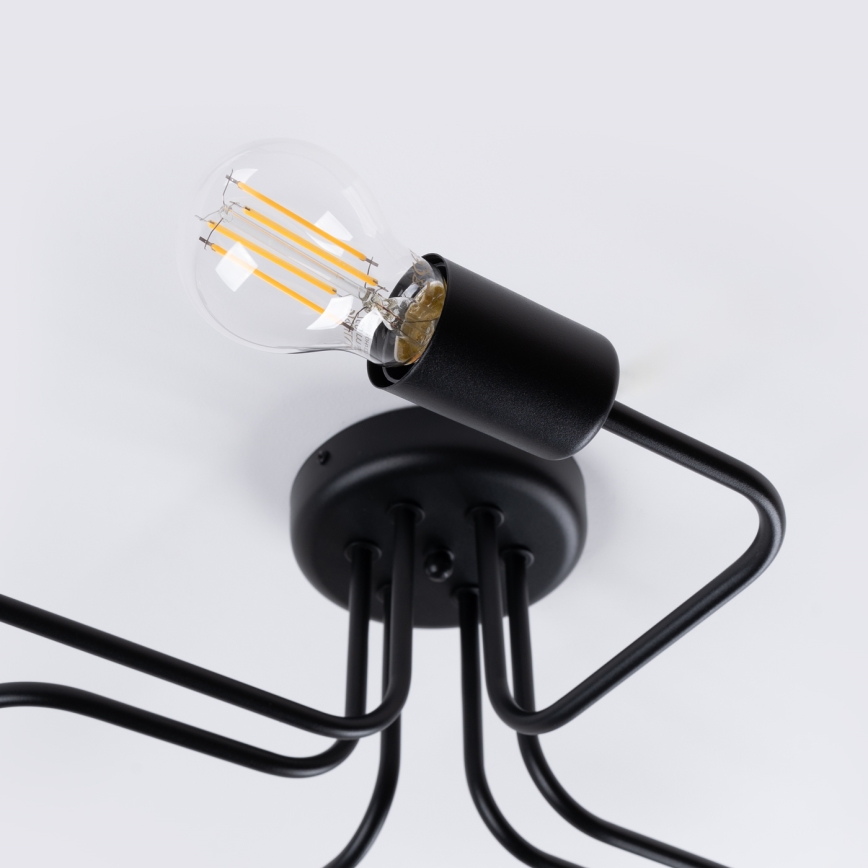 Bevestigde hanglamp VECTOR 6xE27/15W/230V zwart
