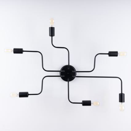 Plafonnier VECTOR 6xE27/15W/230V noir
