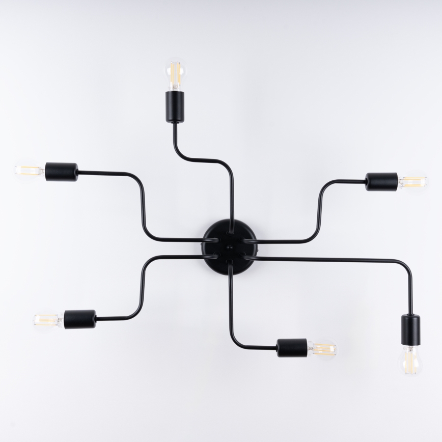 Plafonnier VECTOR 6xE27/15W/230V noir