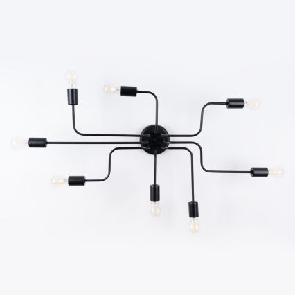 Bevestigde hanglamp VECTOR 8xE27/15W/230V zwart