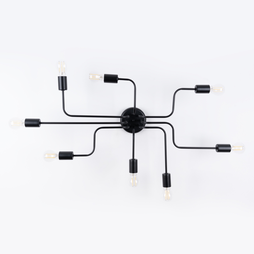 Bevestigde hanglamp VECTOR 8xE27/15W/230V zwart