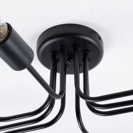 Bevestigde hanglamp VECTOR 8xE27/15W/230V zwart