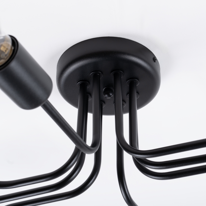 Bevestigde hanglamp VECTOR 8xE27/15W/230V zwart
