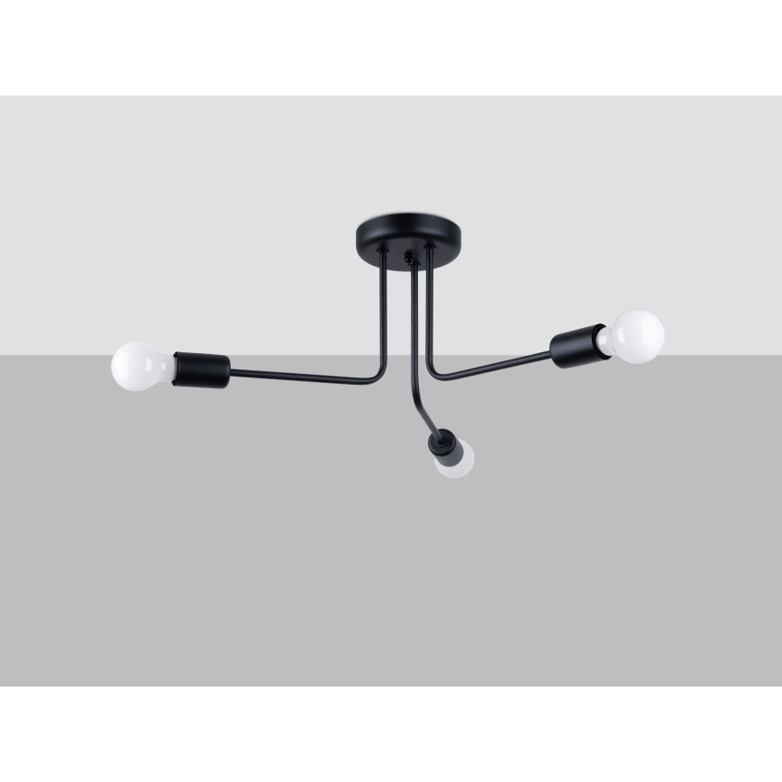 Hanglamp met vaste pendel NORAH 3xE27/15W/230V zwart