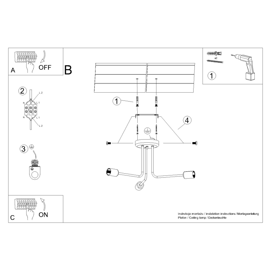Hanglamp met vaste pendel NORAH 3xE27/15W/230V zwart