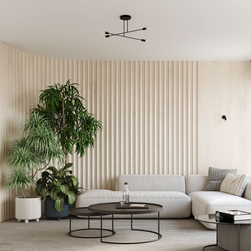 Hanglamp met vaste pendel NORAH 4xE27/15W/230V zwart