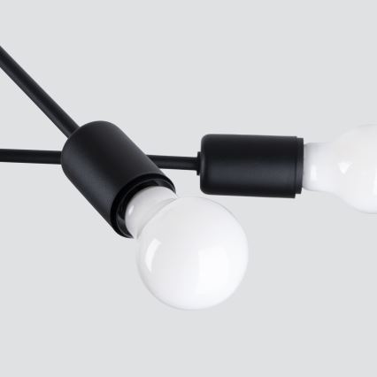 Hanglamp met vaste pendel NORAH 4xE27/15W/230V zwart