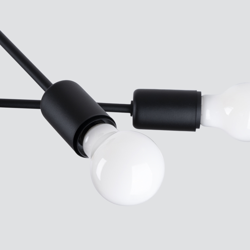 Hanglamp met vaste pendel NORAH 4xE27/15W/230V zwart
