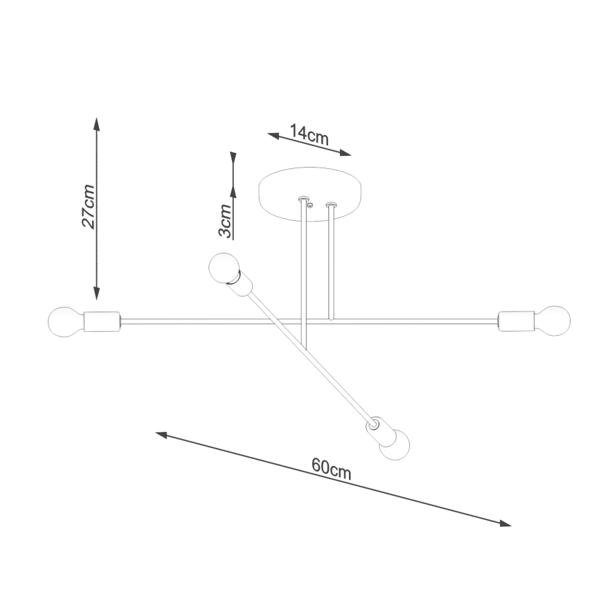 Hanglamp met vaste pendel NORAH 4xE27/15W/230V zwart