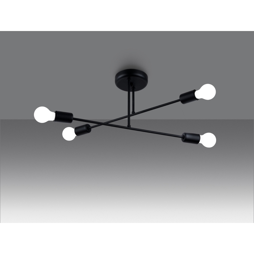 Suspension-barre NORAH 4xE27/15W/230V noir