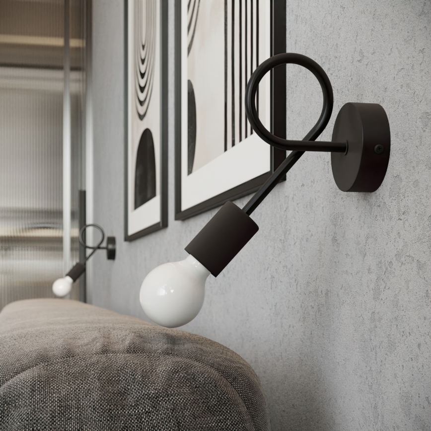 Applique murale LEVAR 1xE27/15W/230V noir