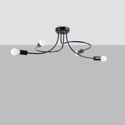 Hanglamp met vaste pendel LEVAR 4xE27/15W/230V zwart