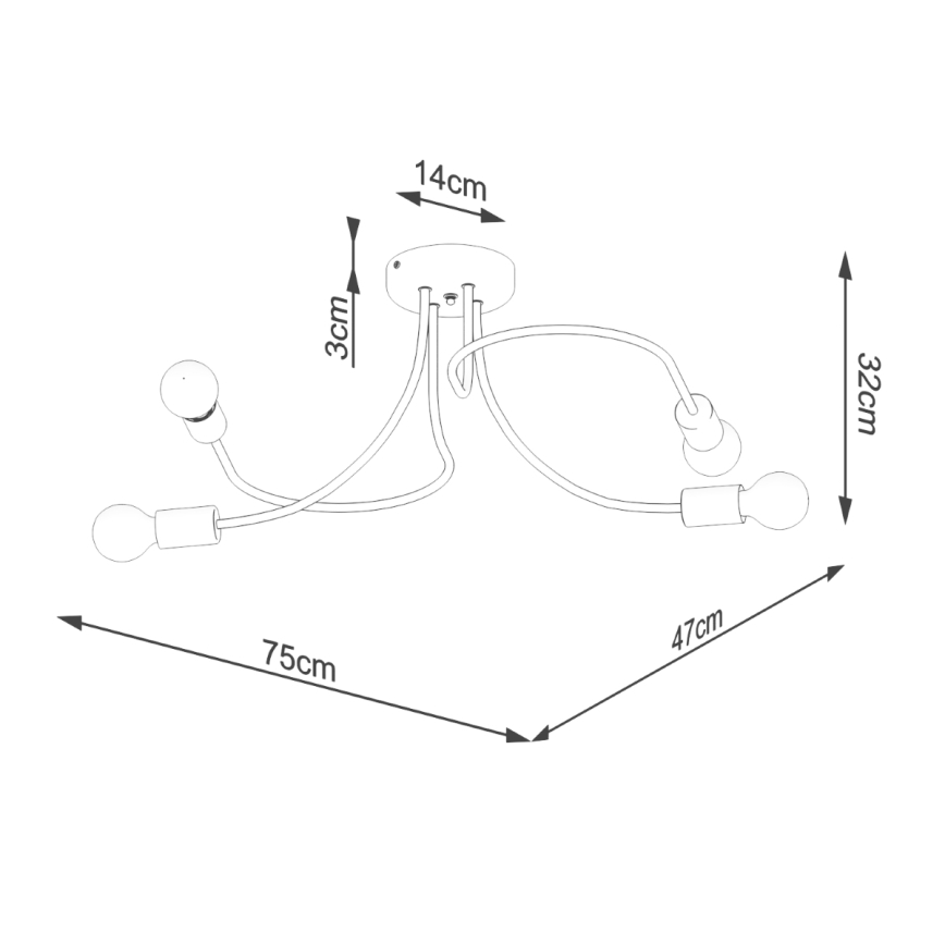 Hanglamp met vaste pendel LEVAR 4xE27/15W/230V zwart