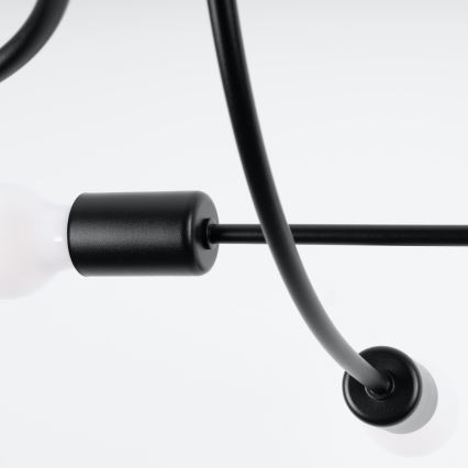 Hanglamp met vaste pendel LEVAR 6xE27/15W/230V zwart
