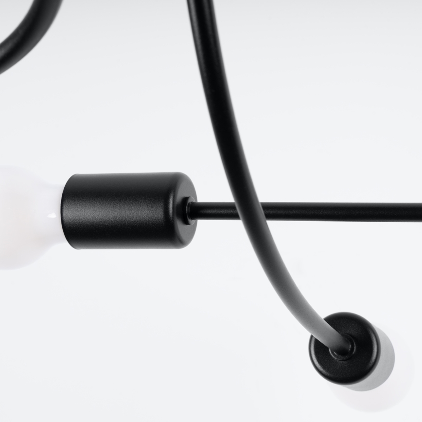 Hanglamp met vaste pendel LEVAR 6xE27/15W/230V zwart