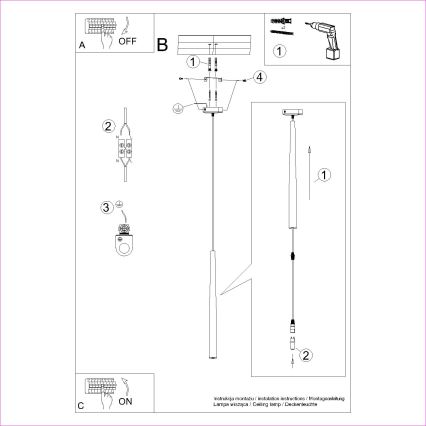 Hanglamp aan een koord BLISS 1xG9/8W/230V zwart