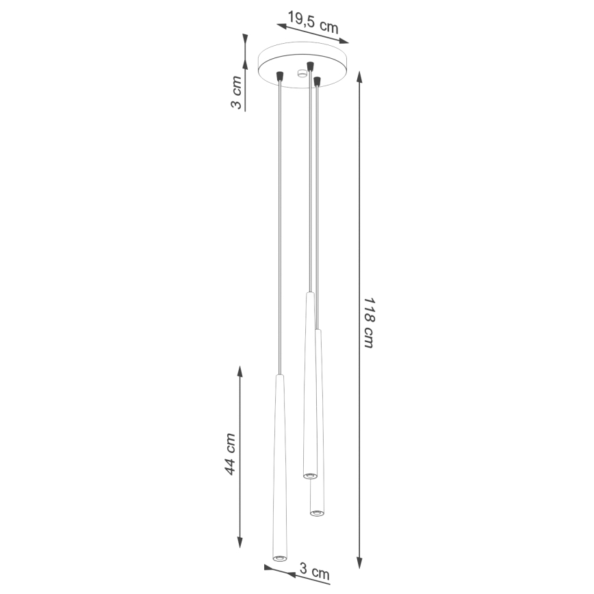 Hanglamp aan een koord BLISS 3xG9/8W/230V zwart