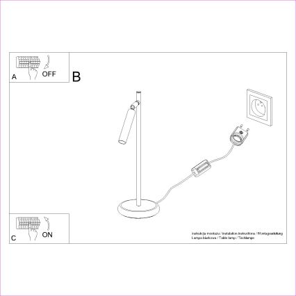 Tafellamp PASTELO 1xG9/8W/230V zwart