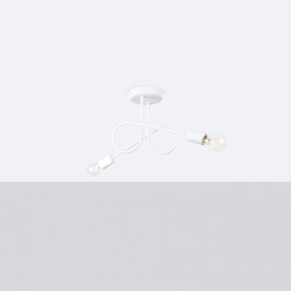 Bevestigde hanglamp LOOP 2xE27/15W/230V wit