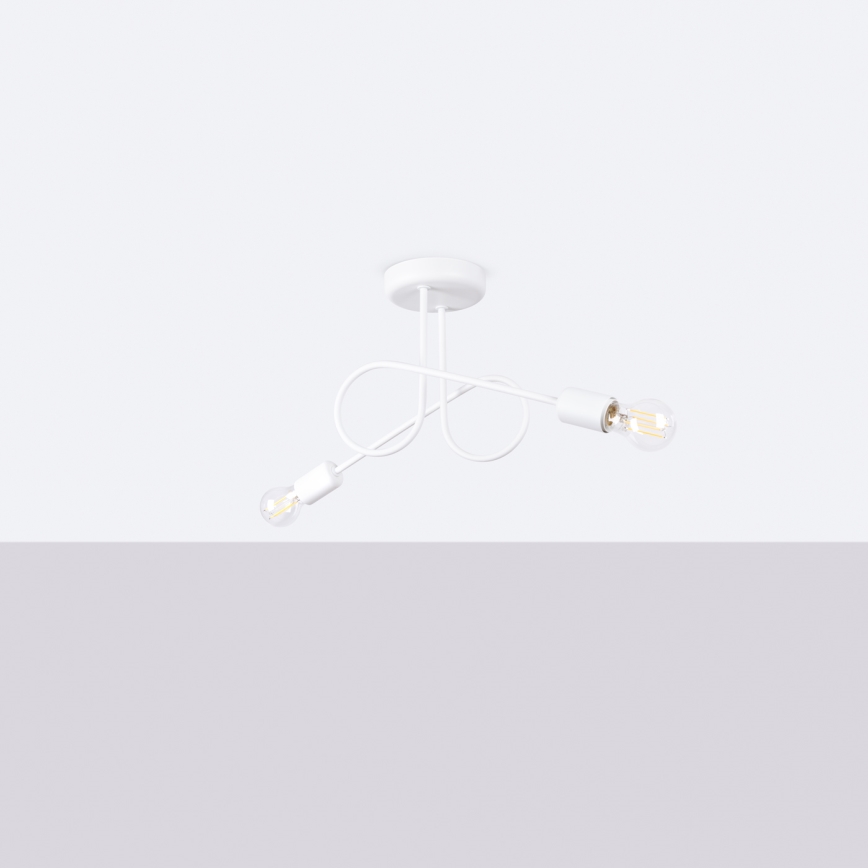 Bevestigde hanglamp LOOP 2xE27/15W/230V wit