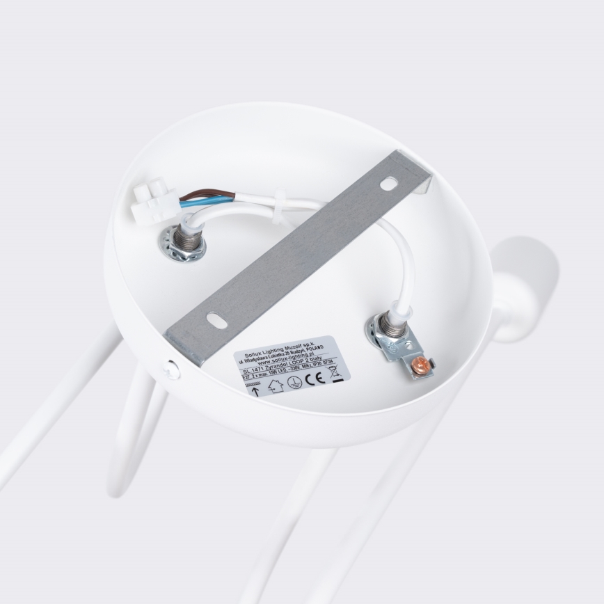 Bevestigde hanglamp LOOP 2xE27/15W/230V wit