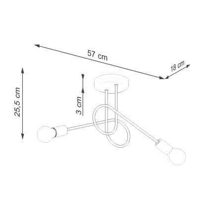Bevestigde hanglamp LOOP 2xE27/15W/230V wit