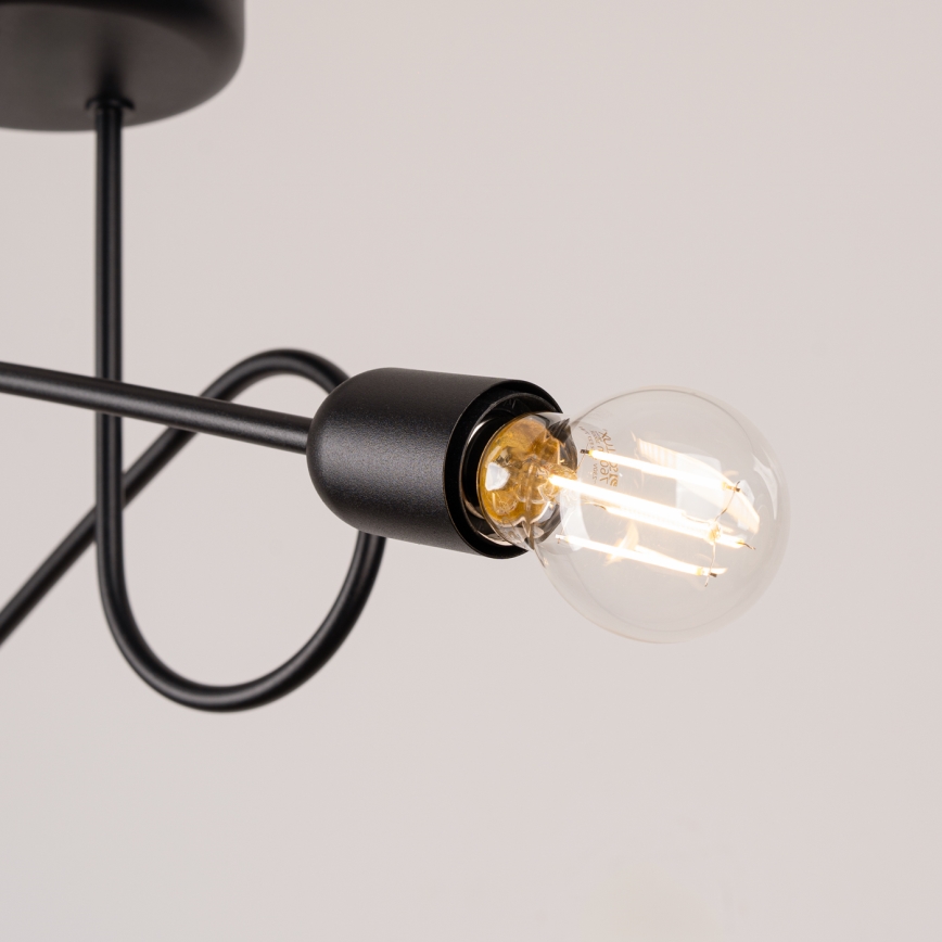 Bevestigde hanglamp LOOP 2xE27/15W/230V zwart