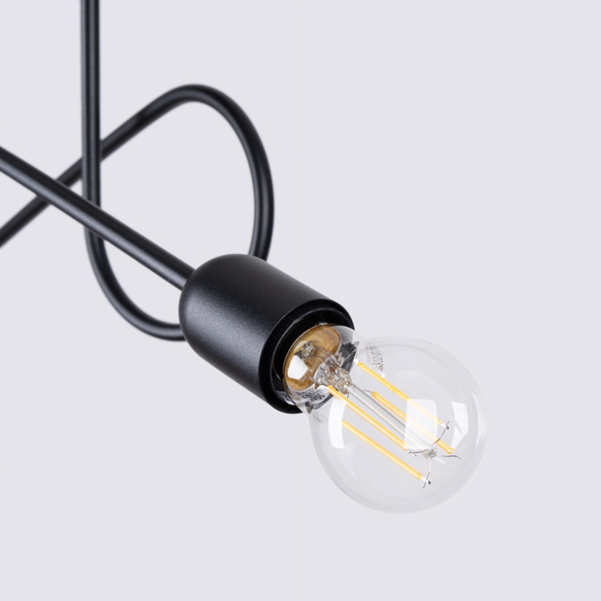 Bevestigde hanglamp LOOP 2xE27/15W/230V zwart