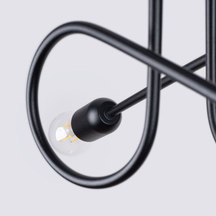 Bevestigde hanglamp LOOP 2xE27/15W/230V zwart