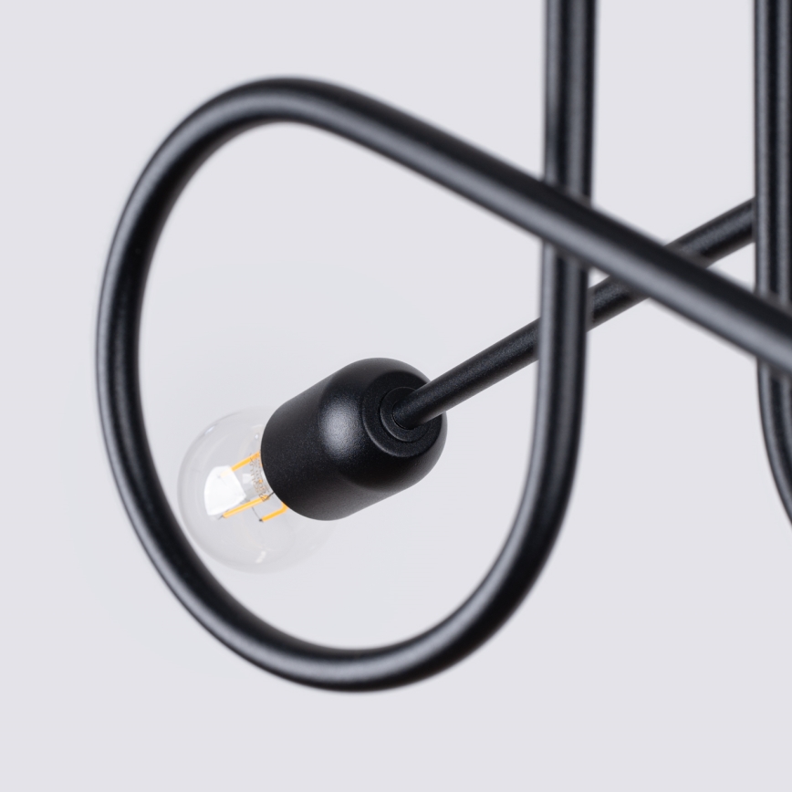 Bevestigde hanglamp LOOP 2xE27/15W/230V zwart