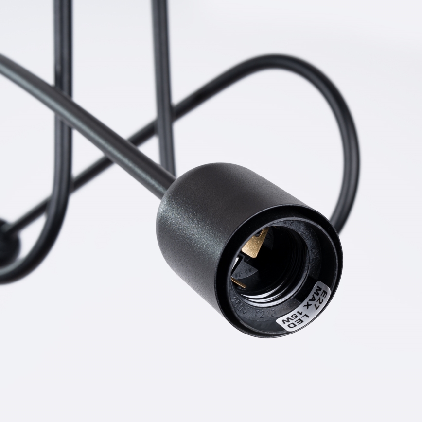 Bevestigde hanglamp LOOP 2xE27/15W/230V zwart