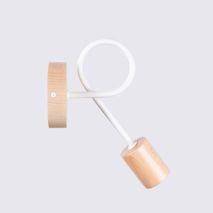 Wandlamp EMBER 1xE27/15W/230V wit/beige/beuken