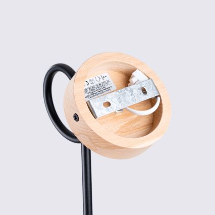 Applique murale EMBER 1xE27/15W/230V noir/beige/hêtre