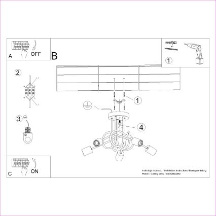 Bevestigde hanglamp EMBER 5xE27/15W/230V zwart/beige/beuken