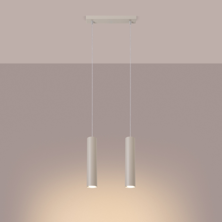 Hanglamp aan een koord LAGOS 2xGU10/10W/230V crème