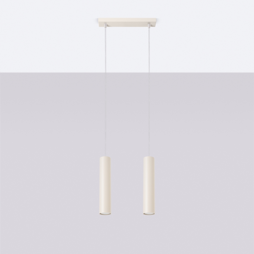 Suspension filaire LAGOS 2xGU10/10W/230V crème