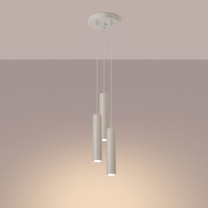 Suspension filaire LAGOS 3xGU10/10W/230V crème